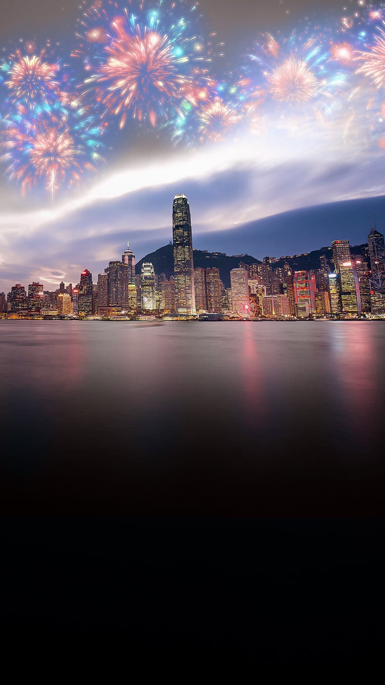 City skyline illuminated by fireworks, representing RHR’s 2026 awards for HR consultancy, leadership development, and executive impact.