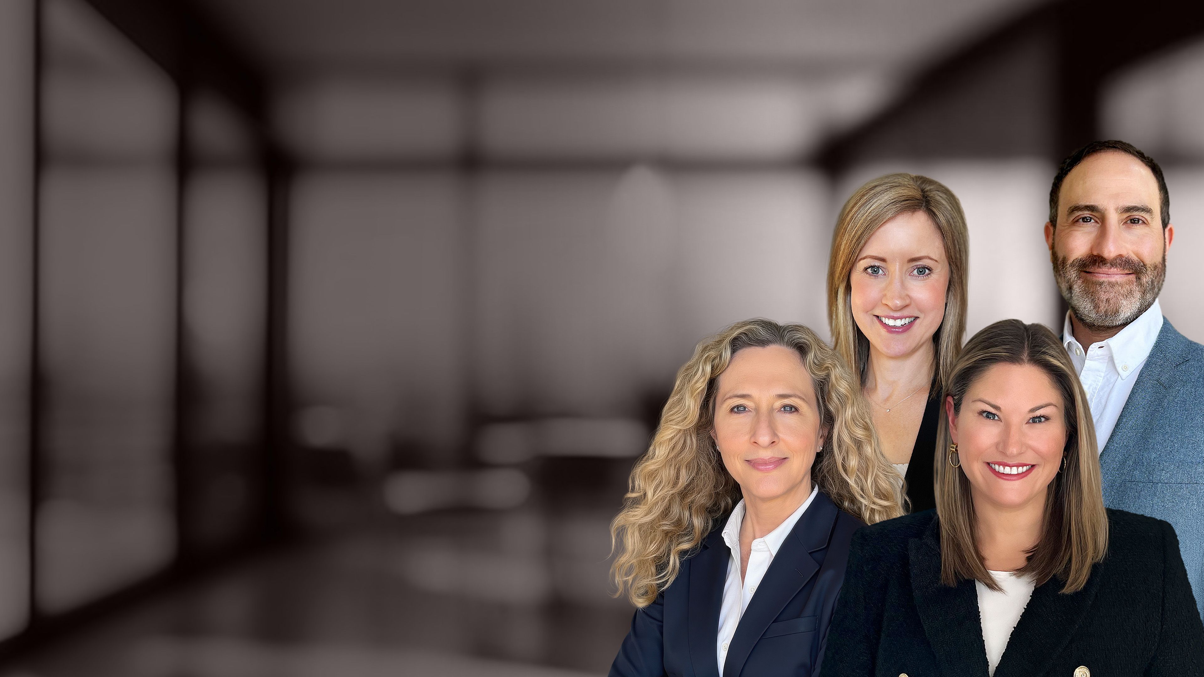 RHR's newly promoted senior partners Mandi MacDonald, Eric Prensky, Juliet Saxe, and Sonya Stevens.