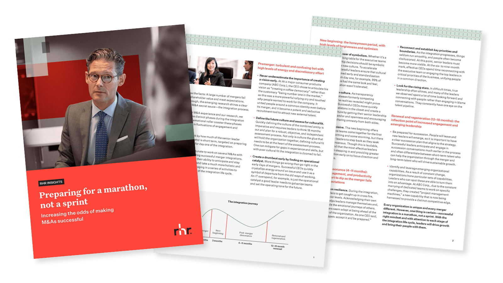 RHR Insights preview for Preparing for a marathon, not a sprint, a guide to increasing the odds of successful M&amp;A integration.