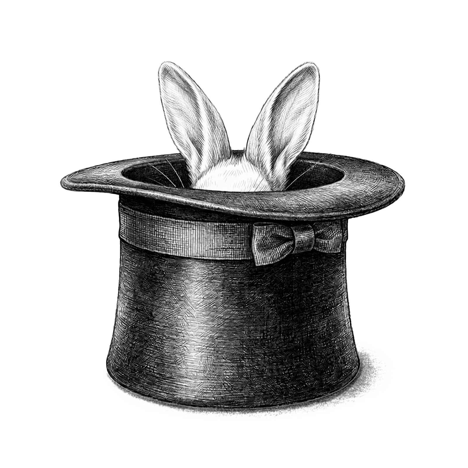 Illustration of a magician’s hat with rabbit ears, representing hidden potential, leadership discovery, and talent development through RHR’s Leadership Assessment, Coaching, and Development Solutions.