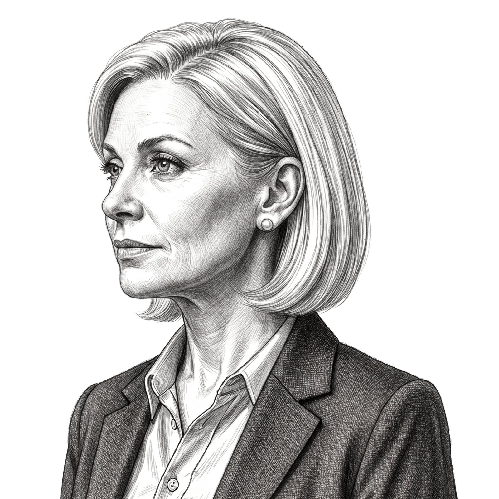 Illustration of a confident business leader in profile, representing executive presence, leadership insight, and professional development through RHR’s Leadership Assessment, Coaching, and Development Solutions.