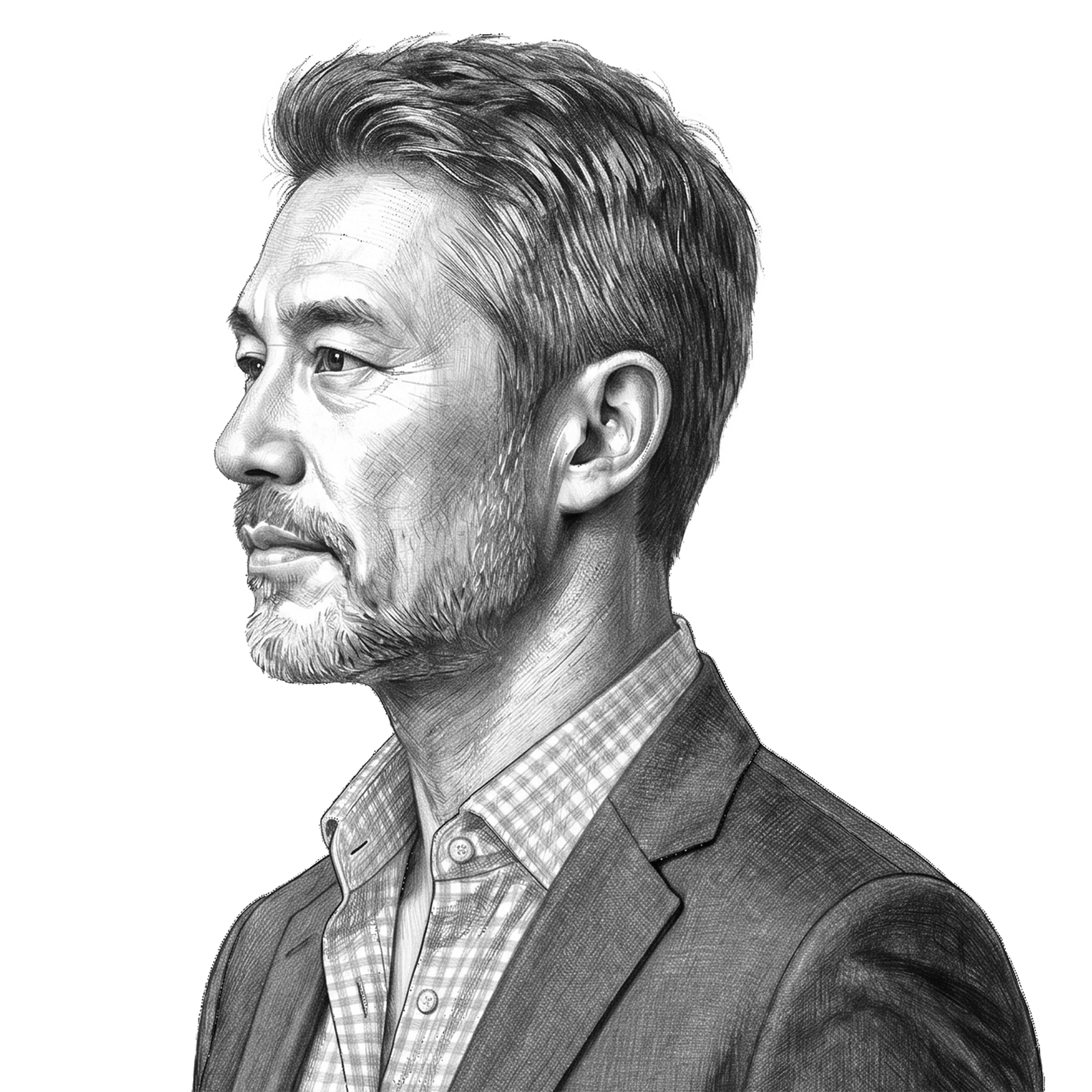 Illustration of a confident business leader in profile, representing executive presence, leadership insight, and professional development through RHR’s Leadership Assessment, Coaching, and Development Solutions.