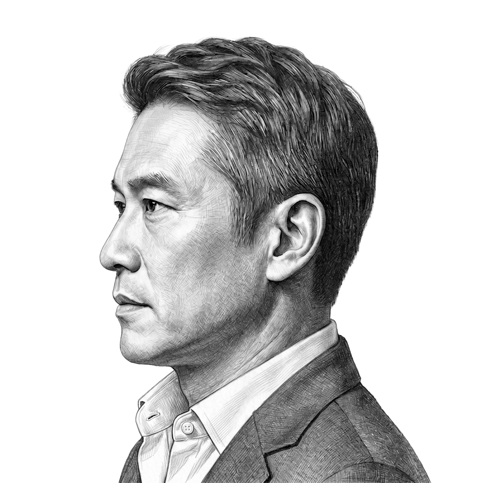 Illustration of a confident business leader in profile, representing executive presence, leadership insight, and professional development through RHR’s Leadership Assessment, Coaching, and Development Solutions.