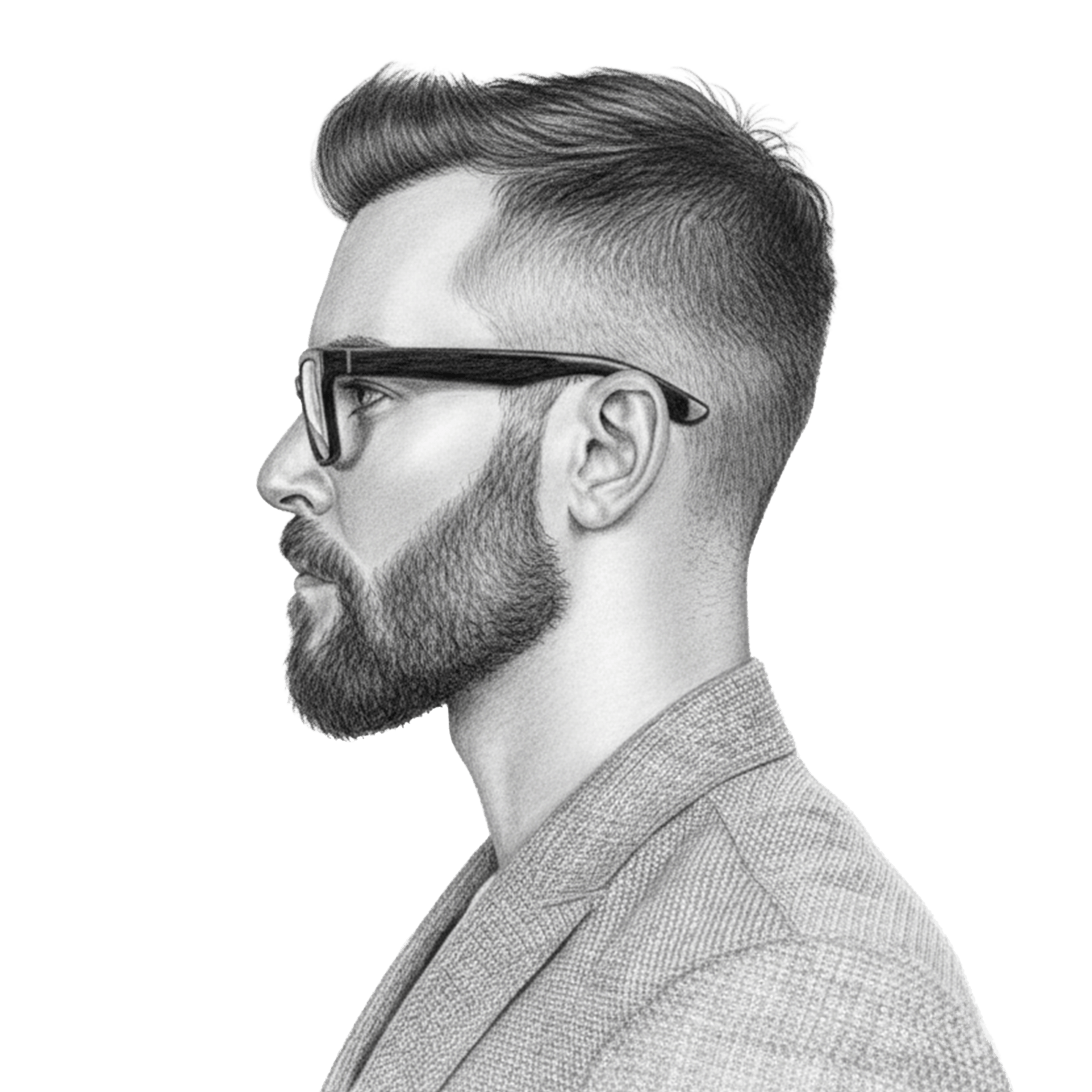 Illustration of a confident business leader in profile, representing executive presence, leadership insight, and professional development through RHR’s Leadership Assessment, Coaching, and Development Solutions.