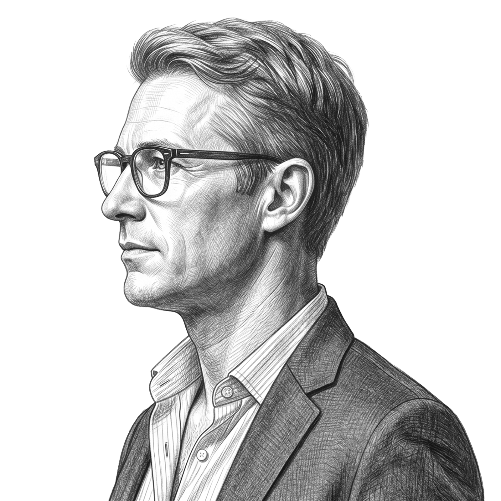Illustration of a confident business leader in profile, representing executive presence, leadership insight, and professional development through RHR’s Leadership Assessment, Coaching, and Development Solutions.