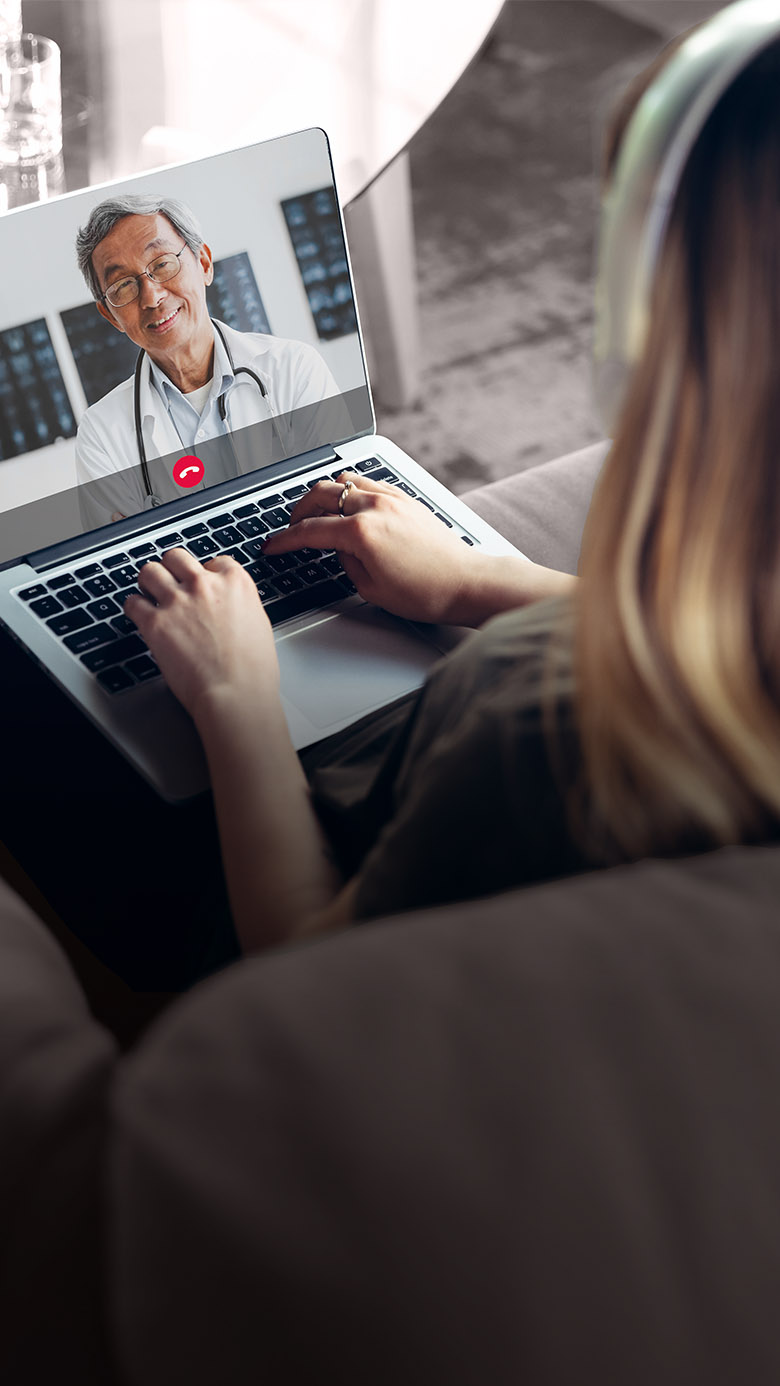 Virtual healthcare consultation image, representing CEO support, executive guidance, and decision-making during complex challenges.
