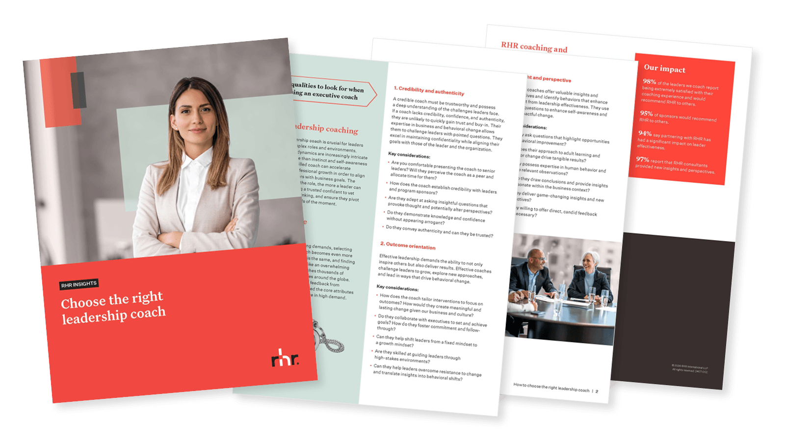 RHR Insights preview for Choose the Right Leadership Coach, focused on selecting an executive coach who builds trust and drives behavior change.