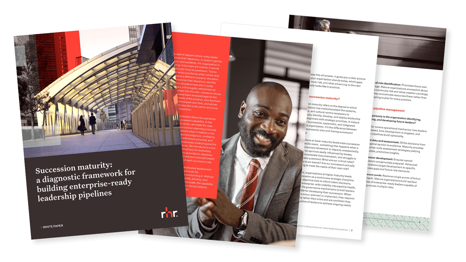 Succession maturity white paper preview, showing a diagnostic framework for building enterprise-ready leadership pipelines.