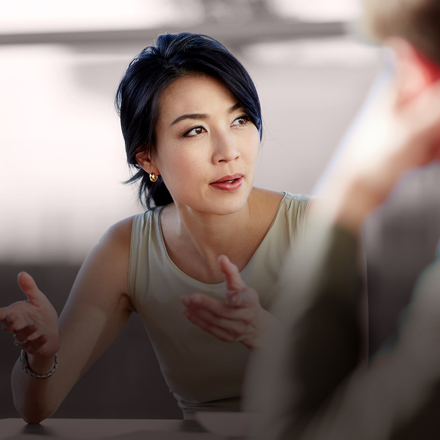 CEO succession image of a senior leader in discussion, representing data-led succession planning, leadership readiness, and board decision-making.