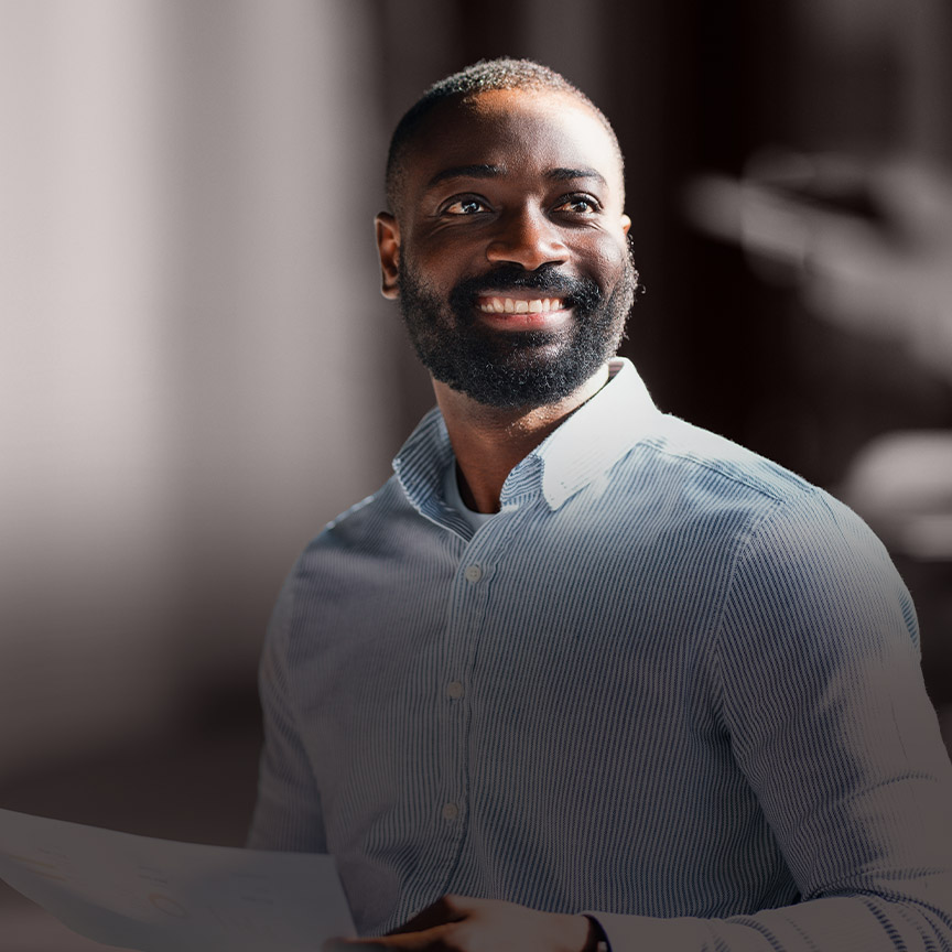Internal promotion image of a business leader, representing leadership readiness, succession planning, and successful onboarding for internally promoted talent.